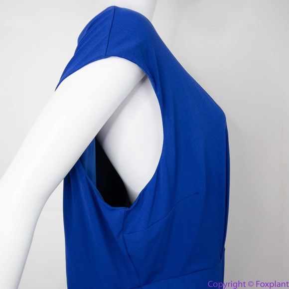 NEW Eloquii royal blue sleeveless ruched bodycon dress, size 22 - Picture 14 of 16